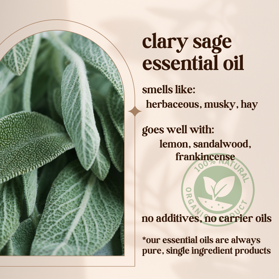 Avivni Clary Sage Essential Oil- 100% Pure, Organic, Therapeutic Grade, 0.33oz (10ml)