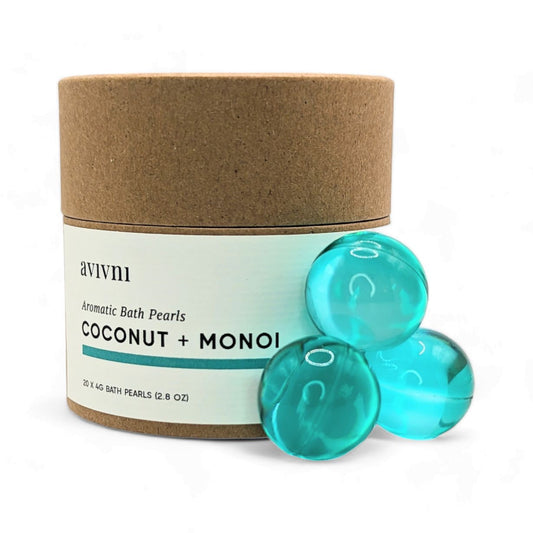 Bath Oil Pearls-Coconut Monoi Scent, Bath Oil Beads with Coconut Oil and Monoi Oil