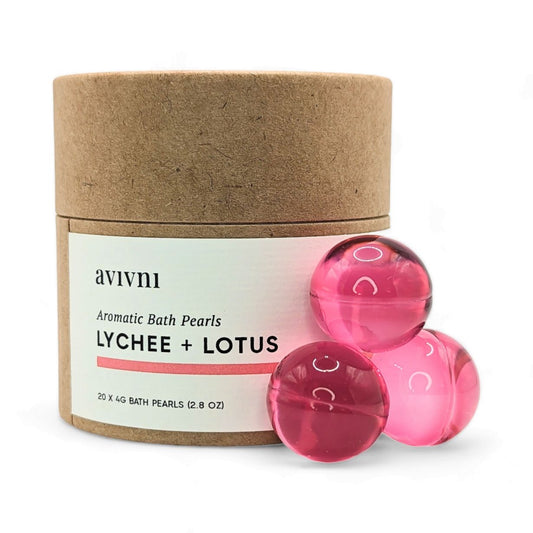 Bath Oil Pearls- Lychee Lotus Scent, With Lychee Essential Oil