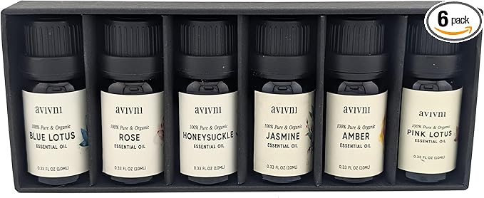 Love Essential Oils Gift Box, Variety Pack for Romance, Sensuality and Ambiance- (6 Oils)