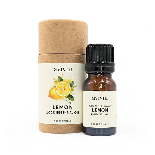 Avivni Lemon Essential Oil- 100% Pure, Organic, Therapeutic Grade, 0.33oz (10ml)