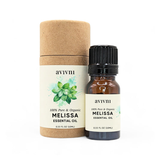 Avivni Melissa (Lemon Balm) Essential Oil- 100% Pure, Organic, Therapeutic Grade, 0.33oz (10ml)