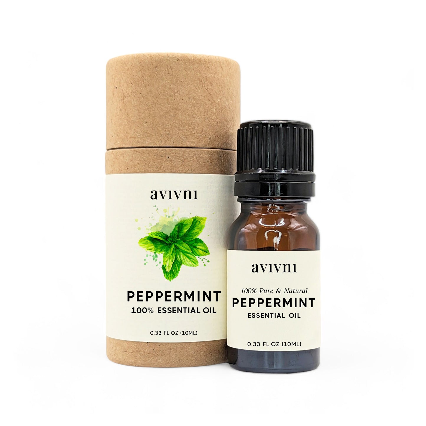 Avivni Peppermint Essential Oil- 100% Pure, Organic, Therapeutic Grade, 0.33oz (10ml)