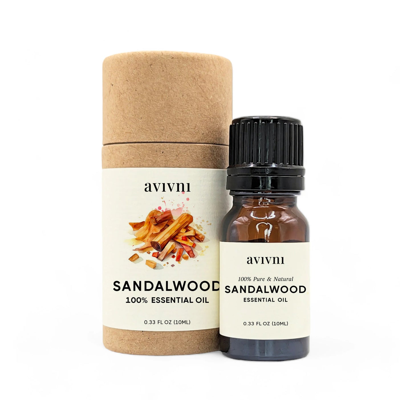 Avivni Sandalwood Essential Oil- 100% Pure, Organic, Therapeutic Grade, 0.33oz (10ml)