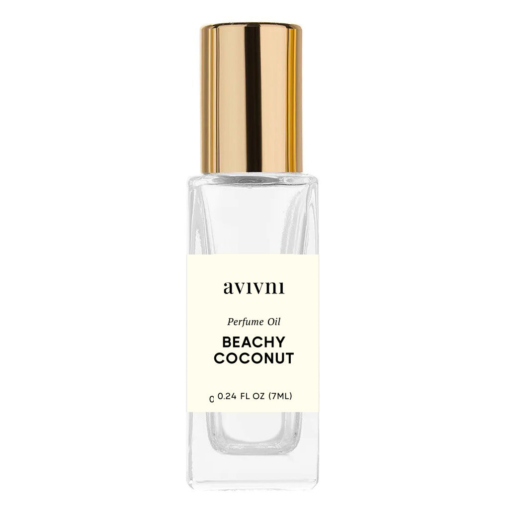 Avivni Beachy Coconut Luxury Perfume Oil RollOn - Travel Sized Clean Fragrance (7ml)