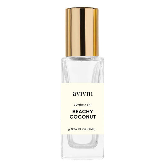 Avivni Beachy Coconut Luxury Perfume Oil RollOn - Travel Sized Clean Fragrance (7ml)