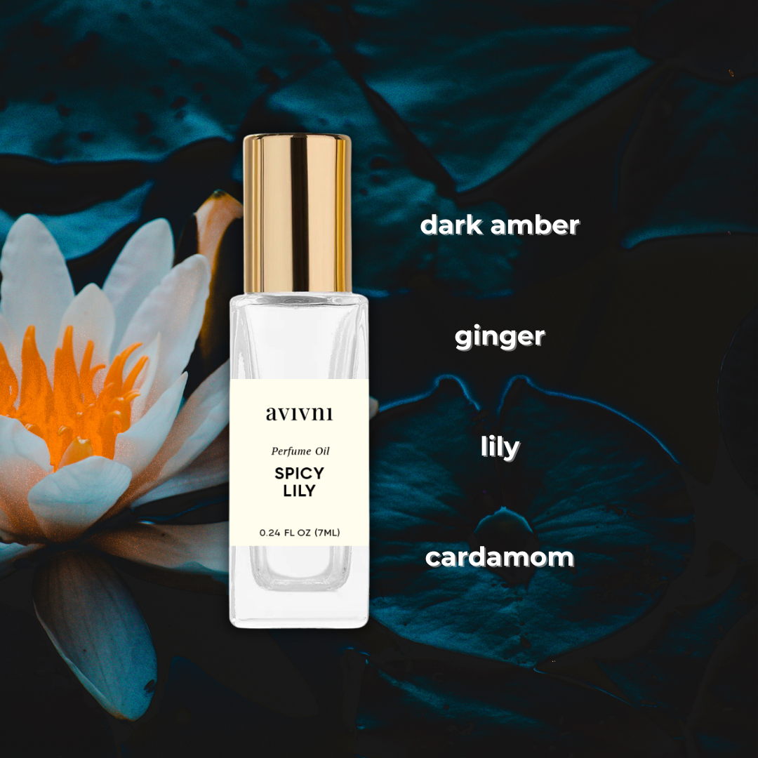 Avivi Spicy Lily Luxury Perfume Oil Roller - Travel Sized Clean Fragrance (7ml)