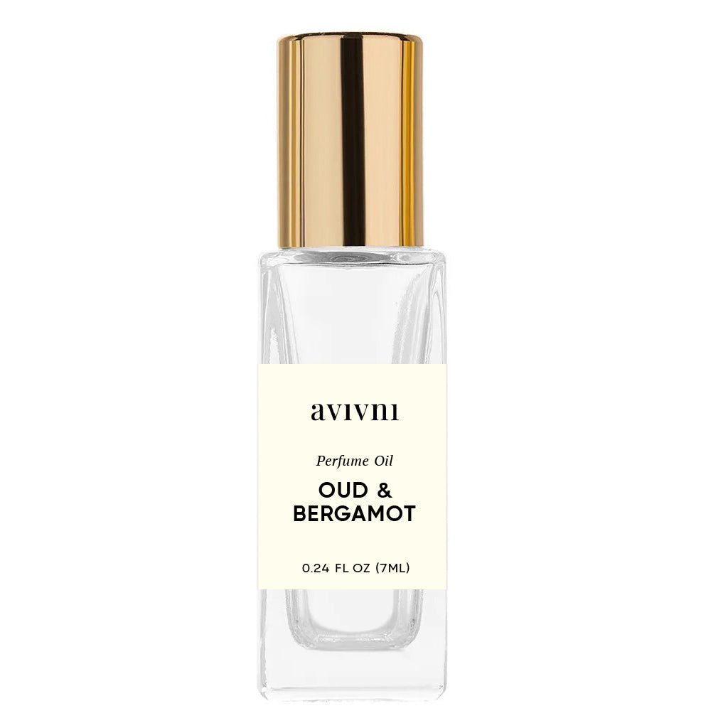 Avivni Oud & Bergamot Luxury Perfume Oil RollOn - Travel Sized Clean Fragrance (7ml)