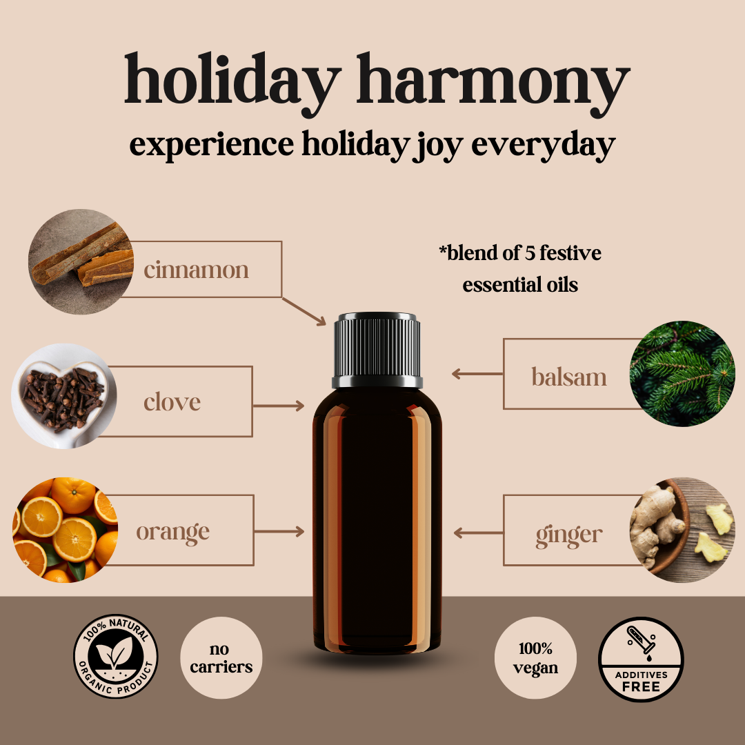 Avivni Holiday Harmony Essential Oil Blend- 100% Pure and Natural, Organic, 0.33oz (10ml)