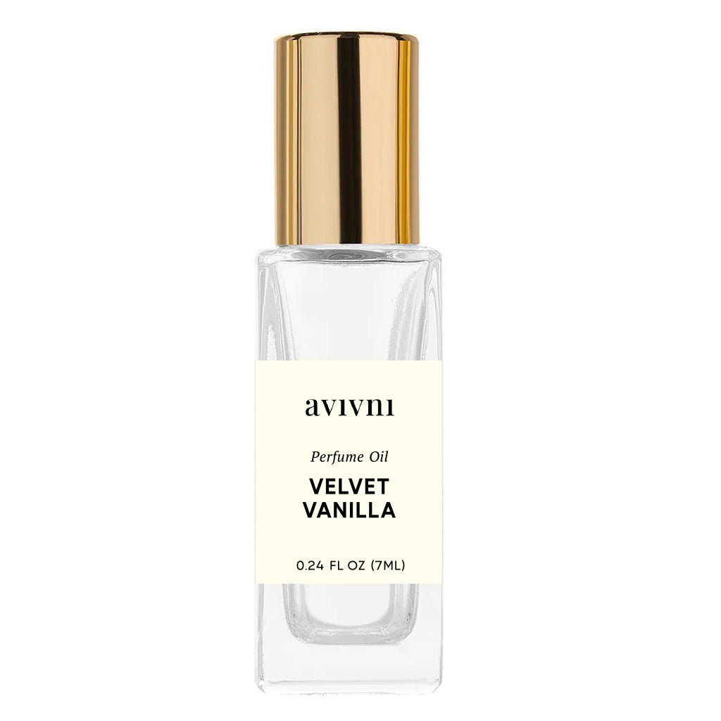 Avivni Velvet Vanilla Luxury Perfume Oil RollOn - Travel Sized Clean Fragrance (7ml)